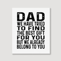 Funny Fathers Day Clothing From Daughter Son To Dad Sayings Long Sleev Portrait Canvas Print | Artistshot