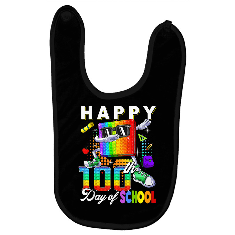 Happy 100 Days Of School And Still Poppin 100th Day Funny T Shirt Baby Bibs | Artistshot