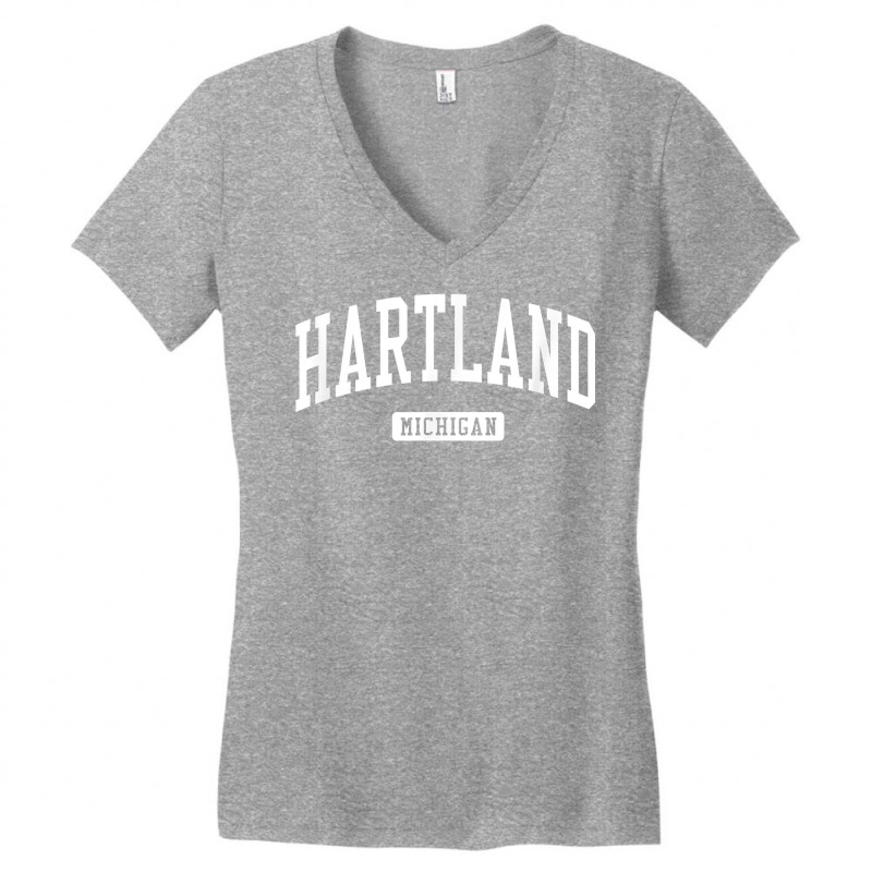 Hartland Michigan Mi Vintage Athletic Sports Design T Shirt Women's V-Neck T-Shirt by barrydygertkkx | Artistshot