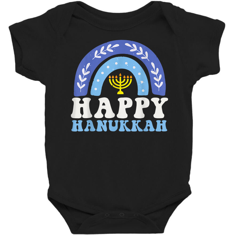 Happy Hanukkah Chanukah Rainbow Menorah Jewish Holiday T Shirt Baby Bodysuit | Artistshot