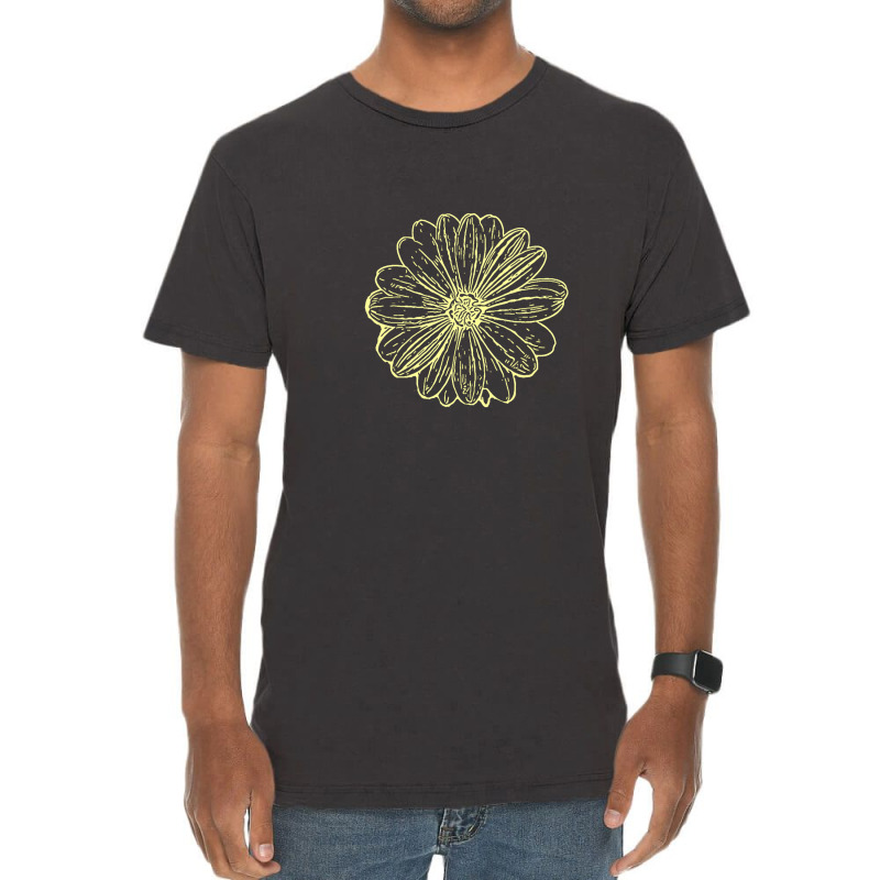 Trending Sunflower Ink Print Vintage T-Shirt by poppyallen | Artistshot