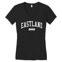 Eastland Texas Tx Vintage Athletic Sports Design T Shirt Women's V-neck T-shirt | Artistshot