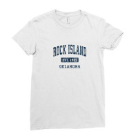 Rock Island Oklahoma Ok Vintage Athletic Sports Design Ladies Fitted T-shirt | Artistshot