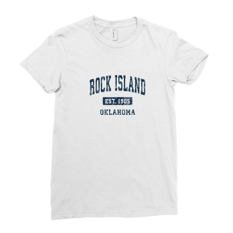 Rock Island Oklahoma Ok Vintage Athletic Sports Design Ladies Fitted T-Shirt by legatgzlezy | Artistshot