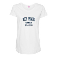 Rock Island Oklahoma Ok Vintage Athletic Sports Design Maternity Scoop Neck T-shirt | Artistshot