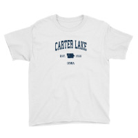 Carter Lake Iowa Ia Vintage Athletic Navy Sports Design Youth Tee | Artistshot