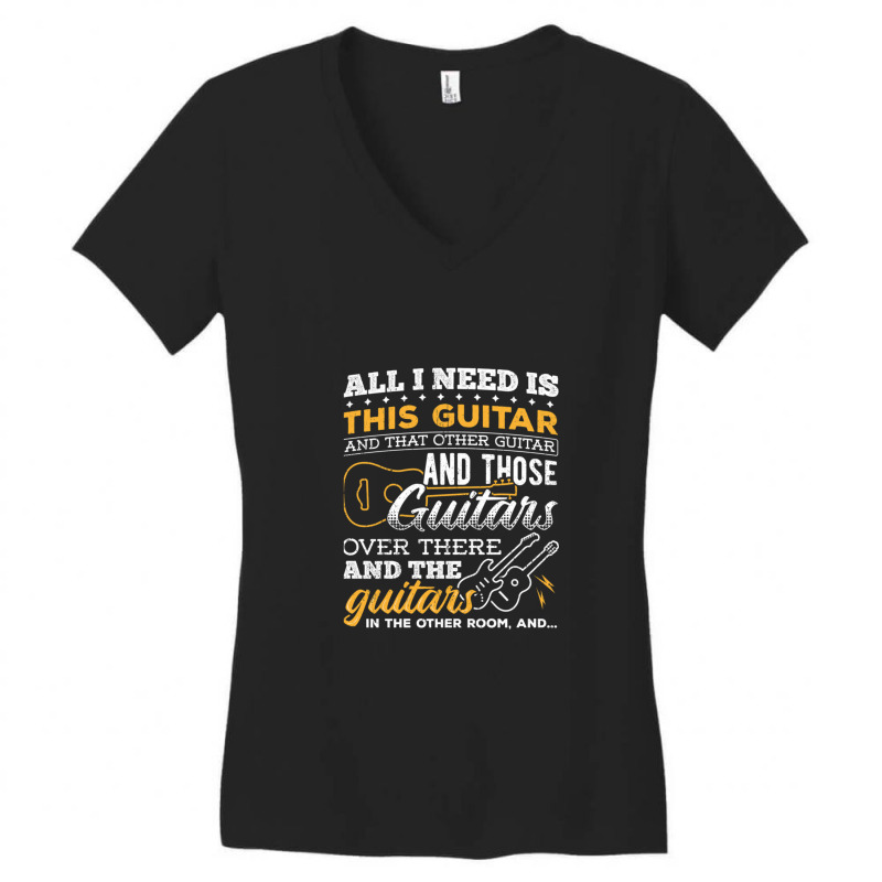 Musician Electric Bass Instrument Lovers Rocking Women's V-Neck T-Shirt by DanaJeanLolley | Artistshot