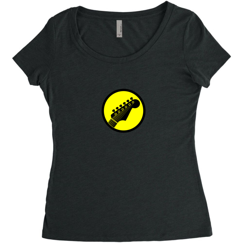 Electric Guitar Sign (black & Yellow) Women's Triblend Scoop T-shirt by MargaretElinorBiggs | Artistshot