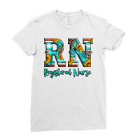 Registered Nurse Serape Turquoise Leopard Sunflowers Ladies Fitted T-shirt | Artistshot