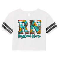 Registered Nurse Serape Turquoise Leopard Sunflowers Scorecard Crop Tee | Artistshot