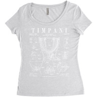 Timpani Kettle Drum Vintage Patent Timpanist Drawing Print Women's Triblend Scoop T-shirt | Artistshot