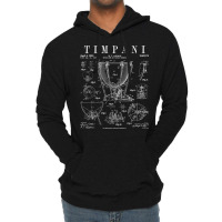 Timpani Kettle Drum Vintage Patent Timpanist Drawing Print Lightweight Hoodie | Artistshot