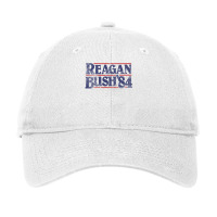 Reagan Bush 1984   Distressed And Faded Adjustable Cap | Artistshot