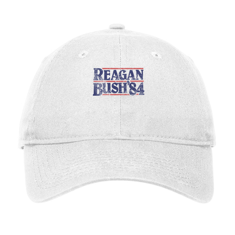 Reagan Bush 1984   Distressed And Faded Adjustable Cap by pixneragrajab | Artistshot