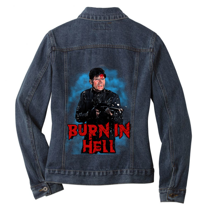 Burn In Hell 1 Ladies Denim Jacket by SandraMarianela | Artistshot