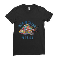 Trending Marco Island, Florida Beach Souvenir Illustration Ladies Fitted T-shirt | Artistshot