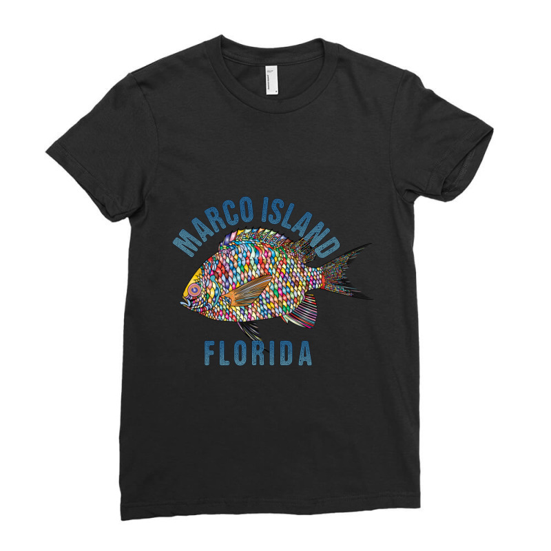 Trending Marco Island, Florida Beach Souvenir Illustration Ladies Fitted T-Shirt by Bostic Walling | Artistshot