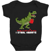 I Steal Hearts T Valentines Day Dinosaur Boys Kid (16) Baby Bodysuit | Artistshot