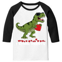 I Steal Hearts T Valentines Day Dinosaur Boys Kid (16) Youth 3/4 Sleeve | Artistshot