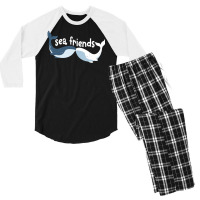 Sea Friends For Dark Men's 3/4 Sleeve Pajama Set | Artistshot