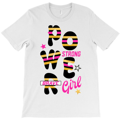 Power Girl Strong For Light T-shirt Designed By Neset
