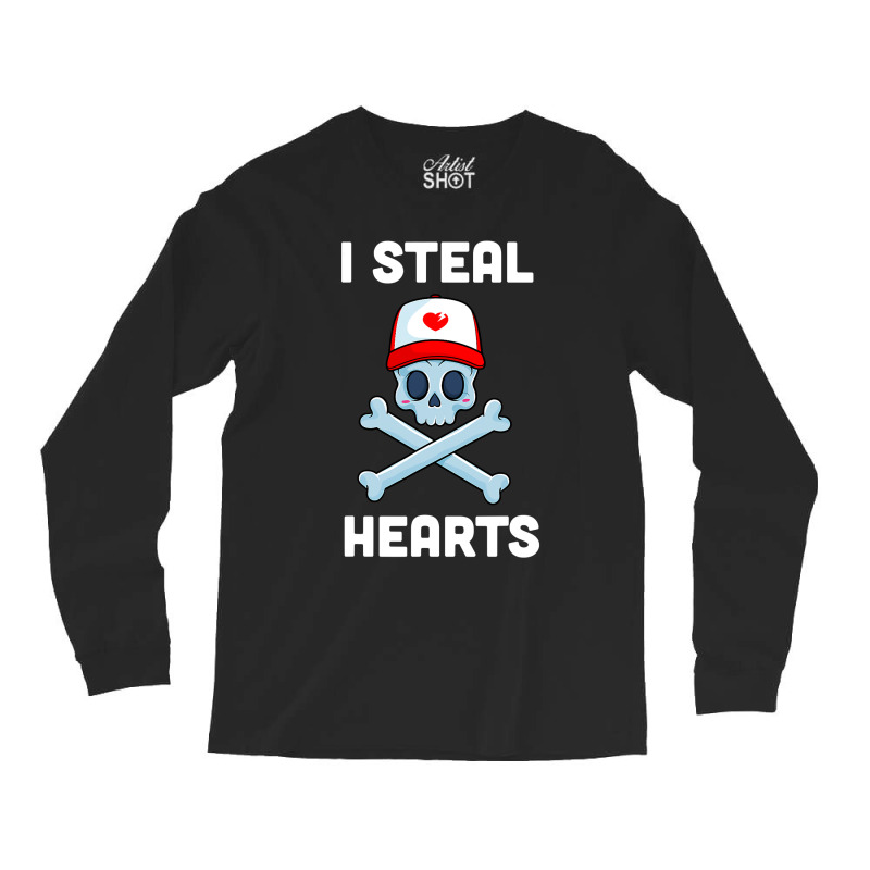 I Steal Hearts T Valentines Day Dinosaur Boys Kid (24) Long Sleeve Shirts | Artistshot