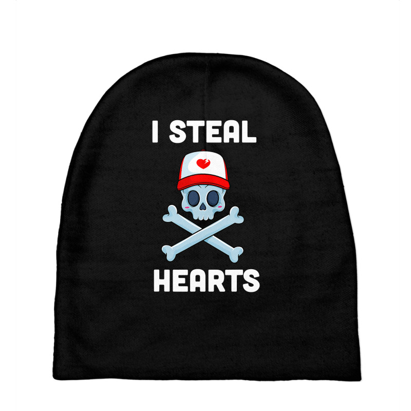 I Steal Hearts T Valentines Day Dinosaur Boys Kid (24) Baby Beanies | Artistshot