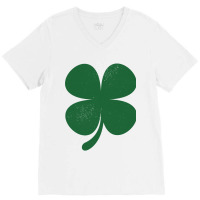 Distressed Green Four Leaf Clover Saint Patrick S Day Lover V-neck Tee | Artistshot