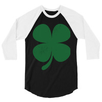 Distressed Green Four Leaf Clover Saint Patrick S Day Lover 3/4 Sleeve Shirt | Artistshot