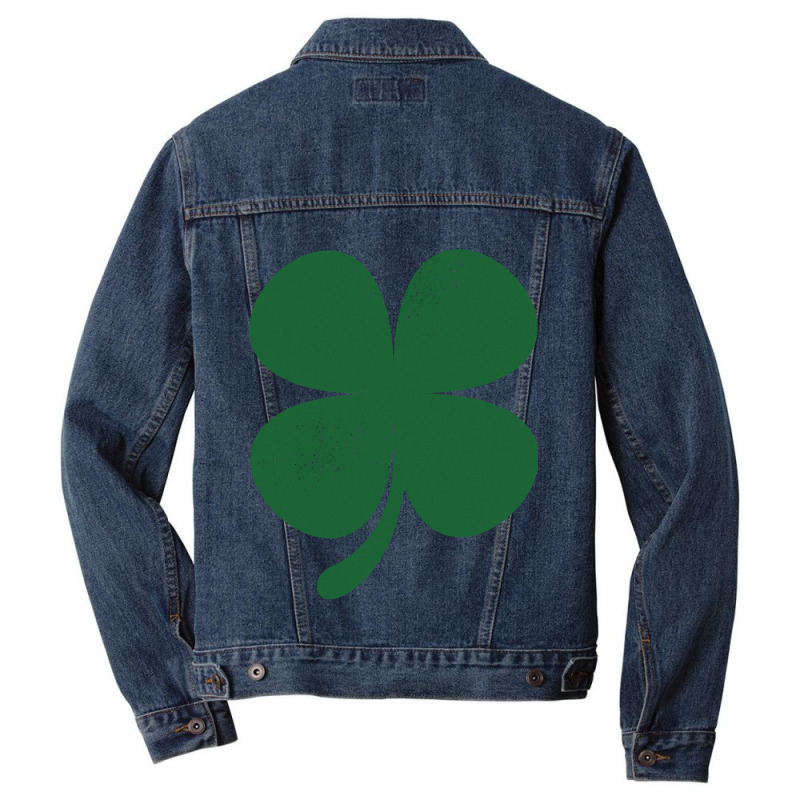 Distressed Green Four Leaf Clover Saint Patrick S Day Lover Men Denim Jacket | Artistshot