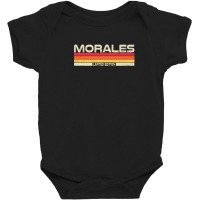 Morales Surname Birthday Family Reunion 80s 90s Sunset Baby Bodysuit | Artistshot