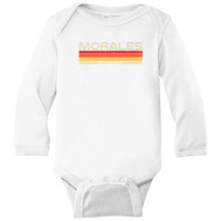 Morales Surname Birthday Family Reunion 80s 90s Sunset Long Sleeve Baby Bodysuit | Artistshot