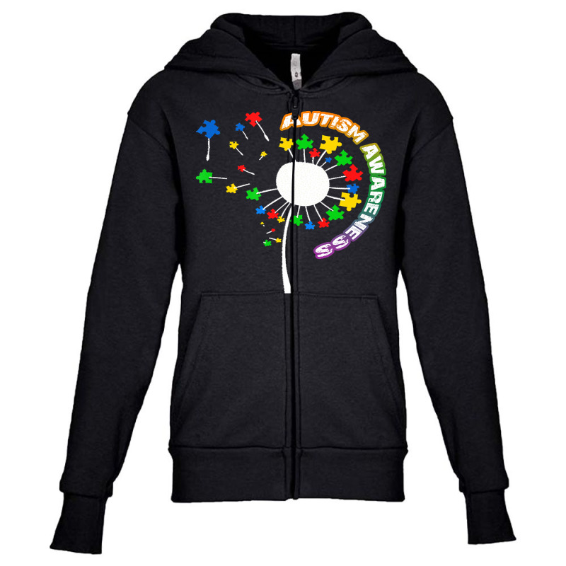 Autism Awareness T  Shirt Autism T  Shirt Autism Dandelion Flower Puzz Youth Zipper Hoodie by kale31628 | Artistshot