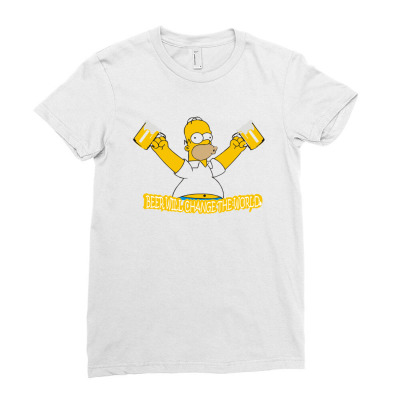 Homer Ladies Fitted T-shirt Designed By Disgus_thing