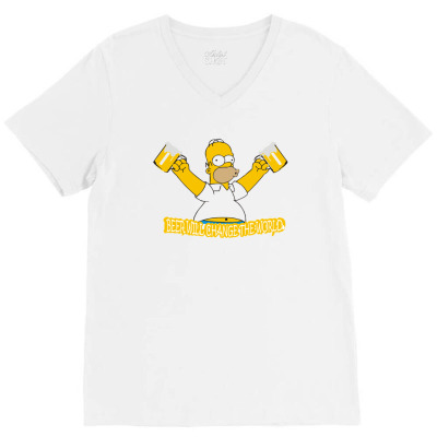 Homer V-neck Tee Designed By Disgus_thing
