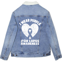 Limited Edition I Wear Purple For Lupus Awareness Month Men Women Kids Unisex Sherpa-lined Denim Jacket | Artistshot