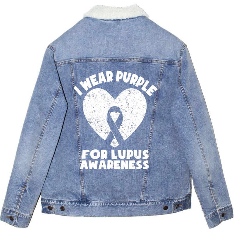 Limited Edition I Wear Purple For Lupus Awareness Month Men Women Kids Unisex Sherpa-lined Denim Jacket | Artistshot