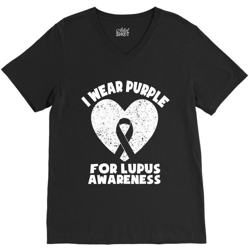 Limited Edition I Wear Purple For Lupus Awareness Month Men Women Kids V-neck Tee | Artistshot