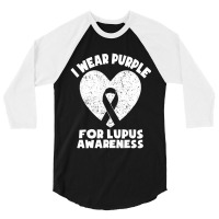 Limited Edition I Wear Purple For Lupus Awareness Month Men Women Kids 3/4 Sleeve Shirt | Artistshot