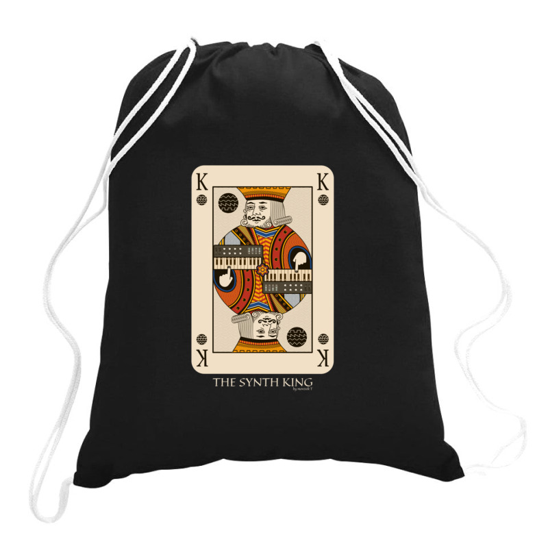 Synthesizer Funny King Poker Card For Electronic Musician Racerback Drawstring Bags | Artistshot