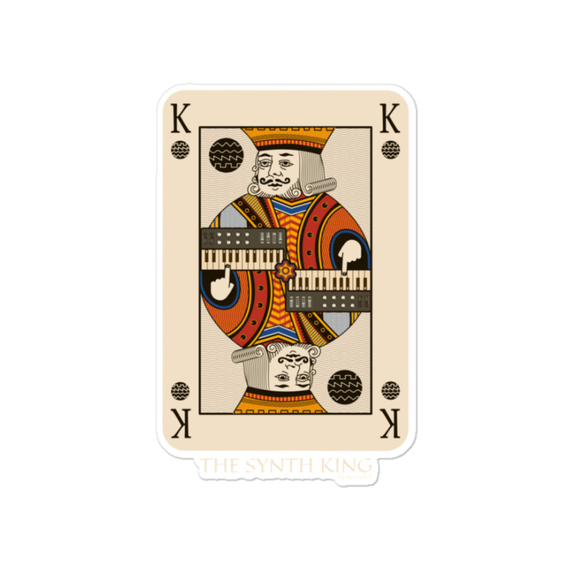 Synthesizer Funny King Poker Card For Electronic Musician Racerback Sticker | Artistshot