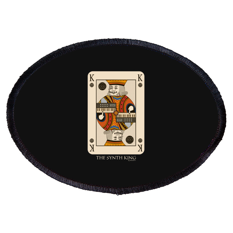 Synthesizer Funny King Poker Card For Electronic Musician Racerback Oval Patch | Artistshot