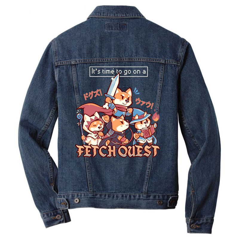 Its Time To Go On A Fetch Quest Men Denim Jacket | Artistshot