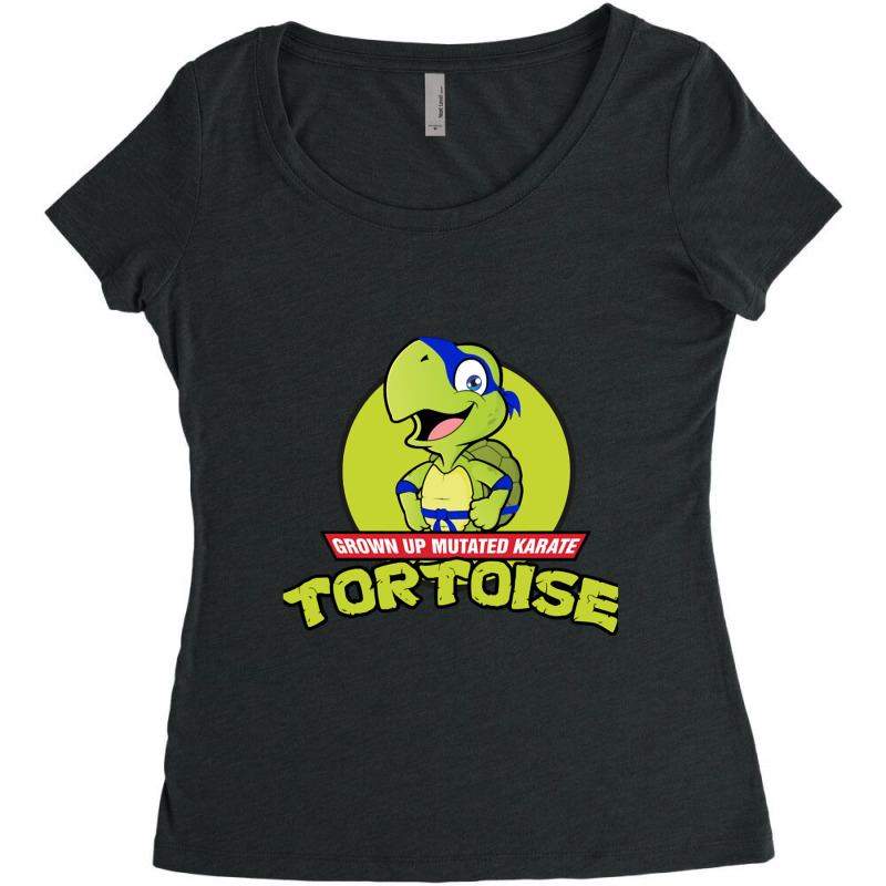 Grown Up Mutated Karate Tortoise   1 Women's Triblend Scoop T-shirt by LynnetteMichele | Artistshot