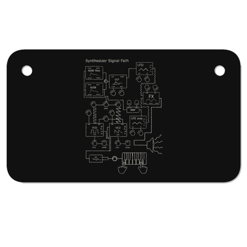 Synthesizer Signal Path For Electronic Musician Classic  3 Motorcycle License Plate | Artistshot