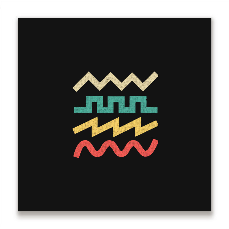 Synthesizer Waveform For Electronic Musician Sticker Essential  1 Metal Print Square | Artistshot