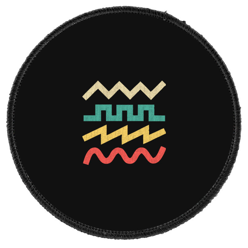 Synthesizer Waveform For Electronic Musician Sticker Essential  1 Round Patch | Artistshot