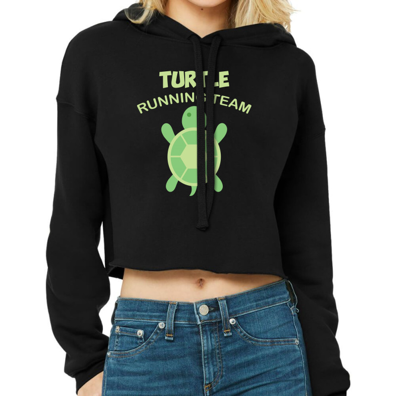 Running Turtle Running Team Cropped Hoodie by hoainv | Artistshot