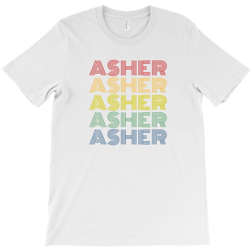 Asher Wordmark Pattern Personalized Name Retro T-Shirt by alonentjimi9 | Artistshot