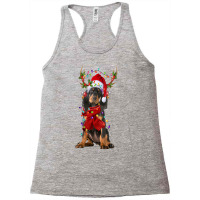 Womens Santa Black And Tan Coonhound Dog Reindeer Christmas Lights V N Racerback Tank | Artistshot